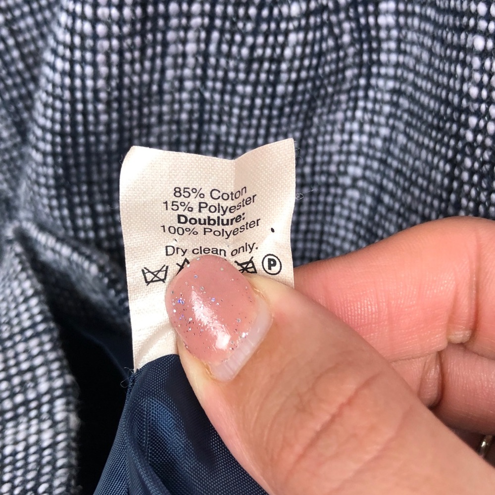 J. Crew Suiting Navy Tweed Dress EUC! No Size Tag - Picture 7 of 7